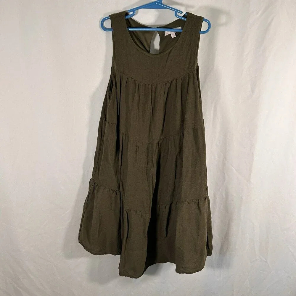 Gianni Bini Girls Dress Girl Medium Solid Green Sleeveless Pullover Rayon